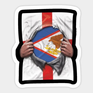 English Samoa Flag English Flag Ripped - Gift for English Samoan From English Samoa Sticker